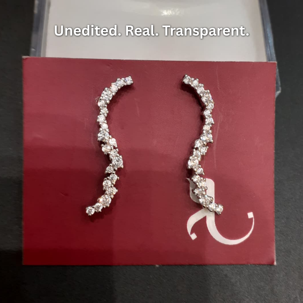 92.5 Silver CZ Wave Ear Climber
