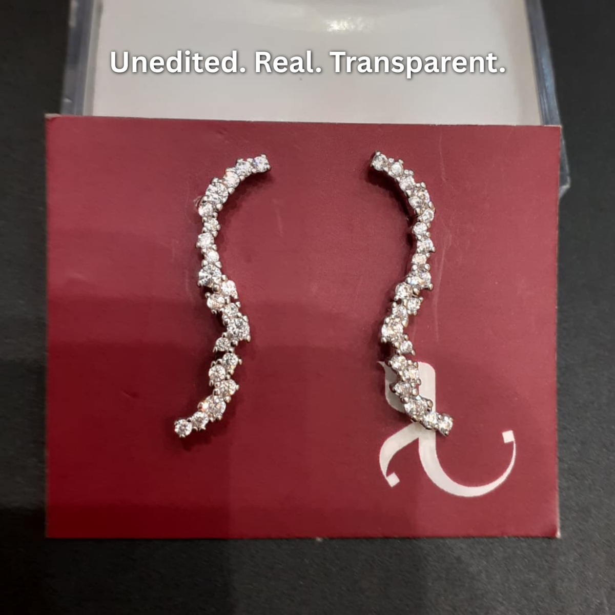 92.5 Silver CZ Wave Ear Climber