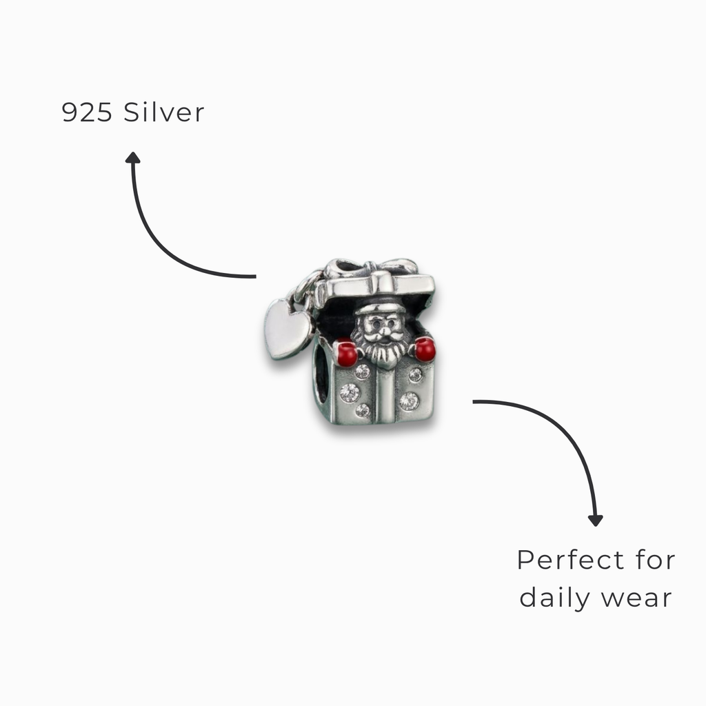 925 Silver Surprise Santa in Giftbox Charm