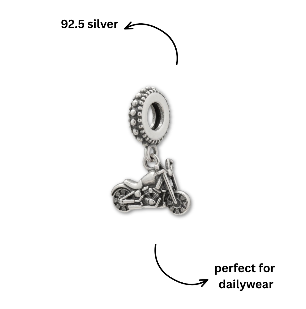 925 Silver Motorcycle Dangle Charm