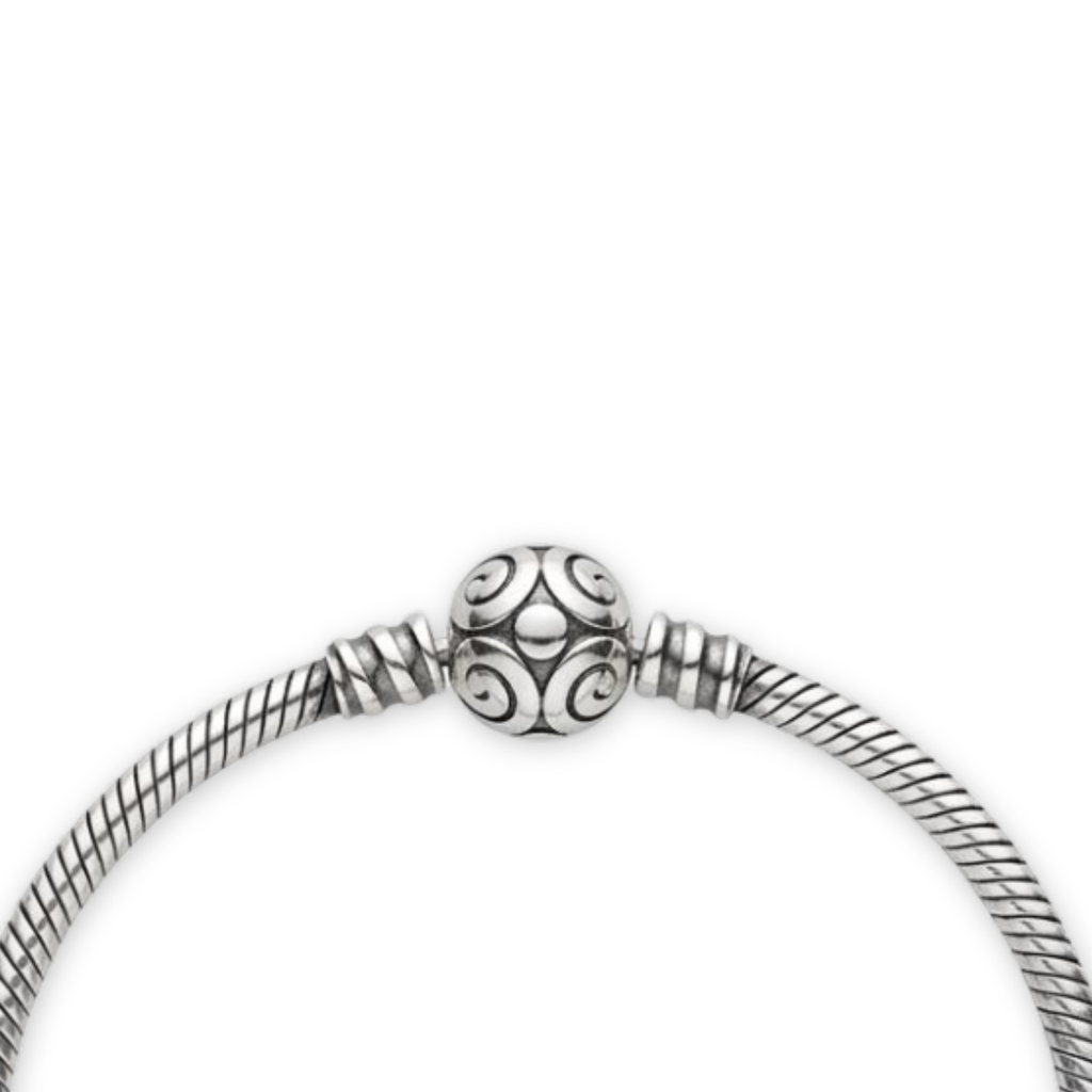 925 Sterling Silver Oxidized Bangle Charm Bracelet