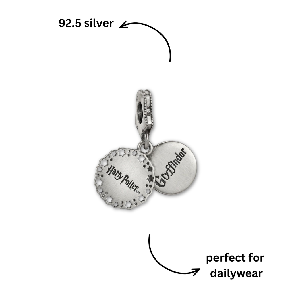 925 Silver Red House Shield of Wizard's School Dangle Charm