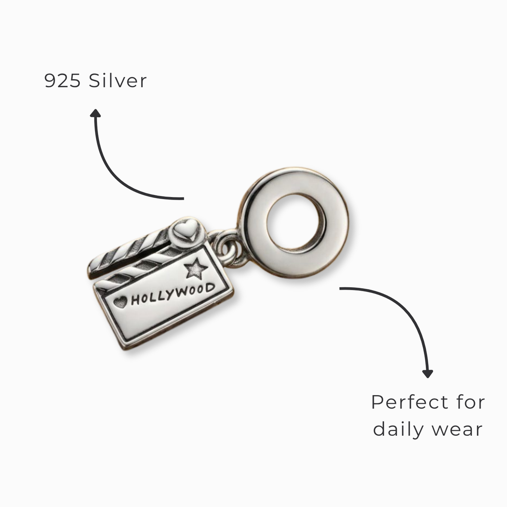 925 Silver Hollywood Movie Buzz Lover Clapper Charm