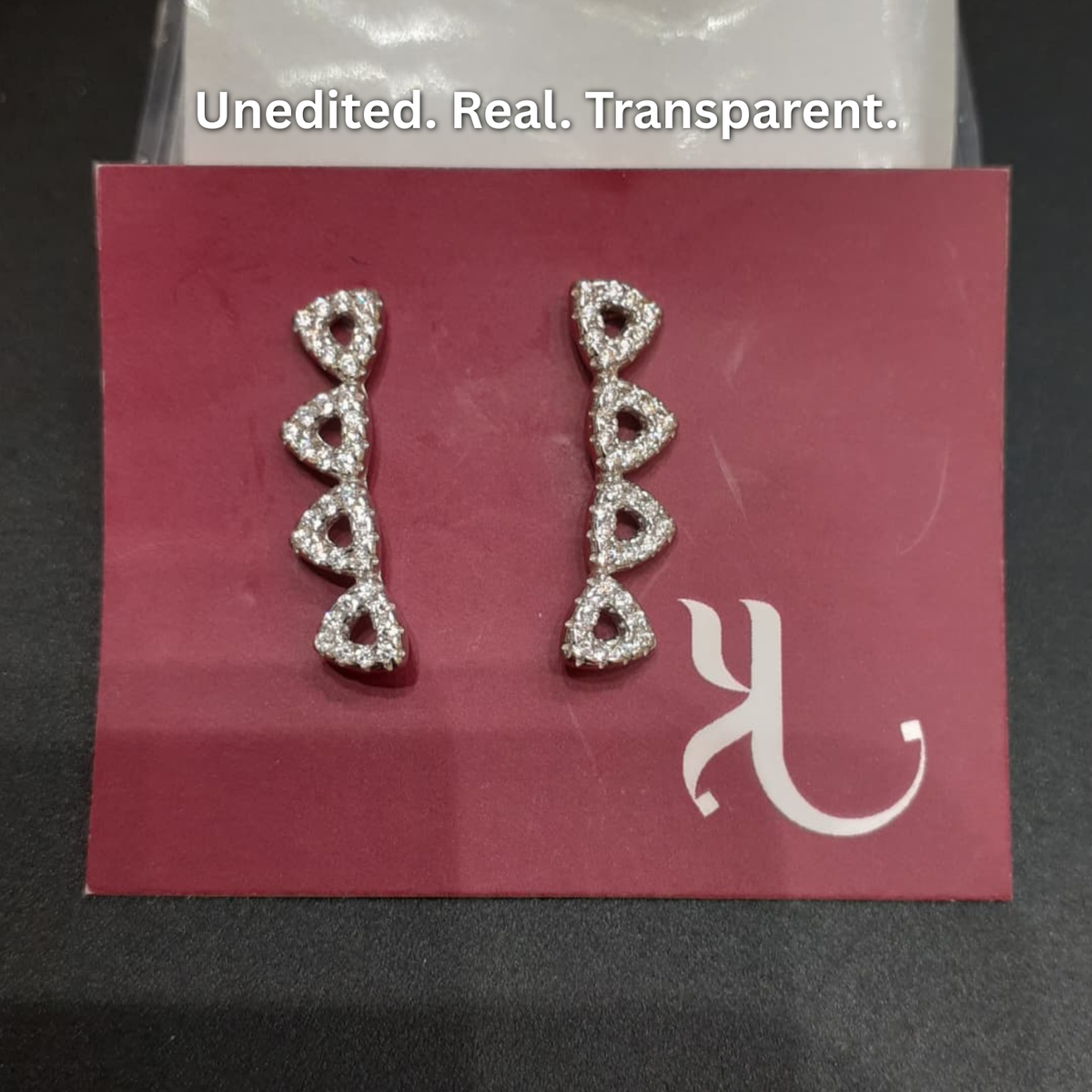 92.5 Silver CZ Petal Link Ear Climber