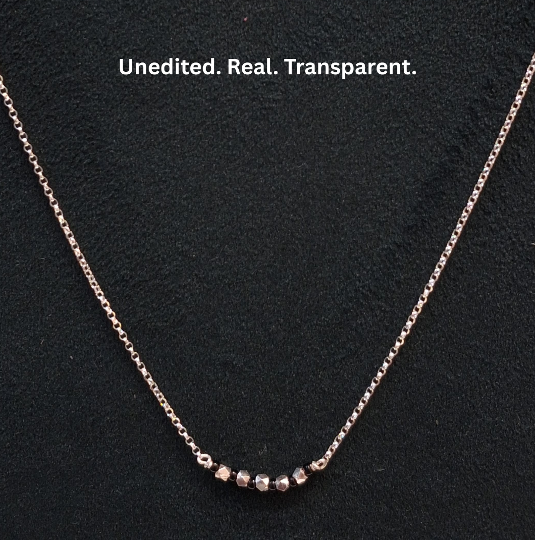 925 Silver Faceted Chain Mangalsutra