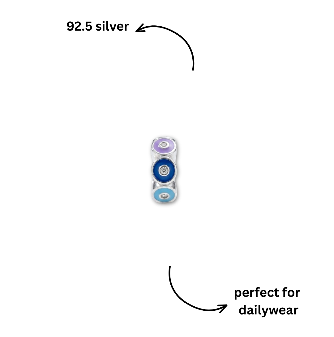 925 Silver Evil Eye Ring Charm