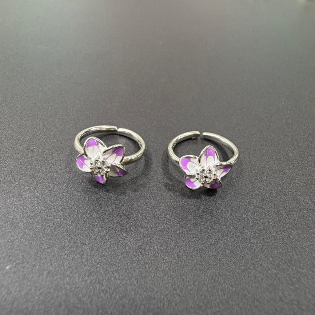 Parijat जांभळा Enamel Sterling Silver Jodvi