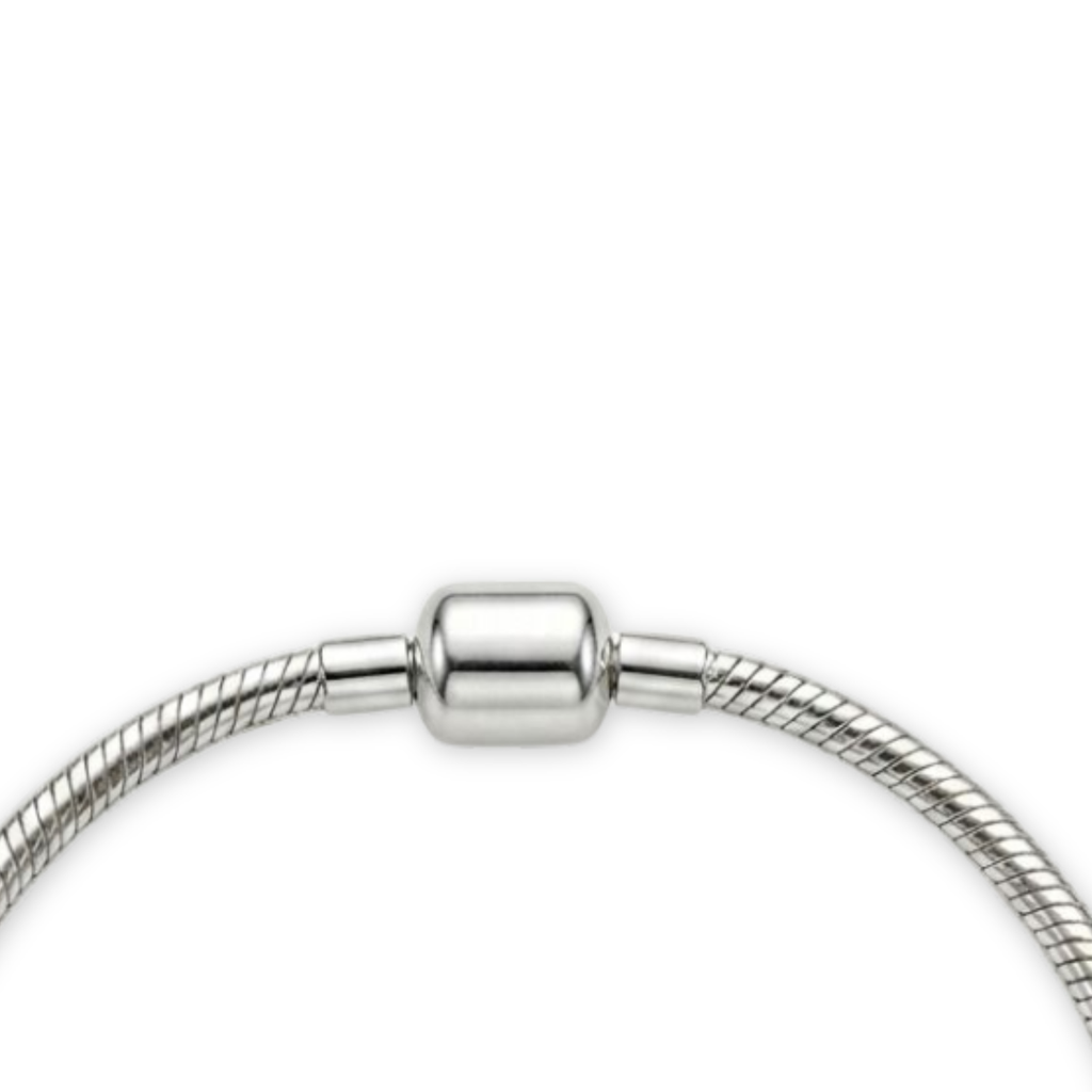 925 Sterling Silver Snake Chain Bracelet with Screw Barrel Lock
