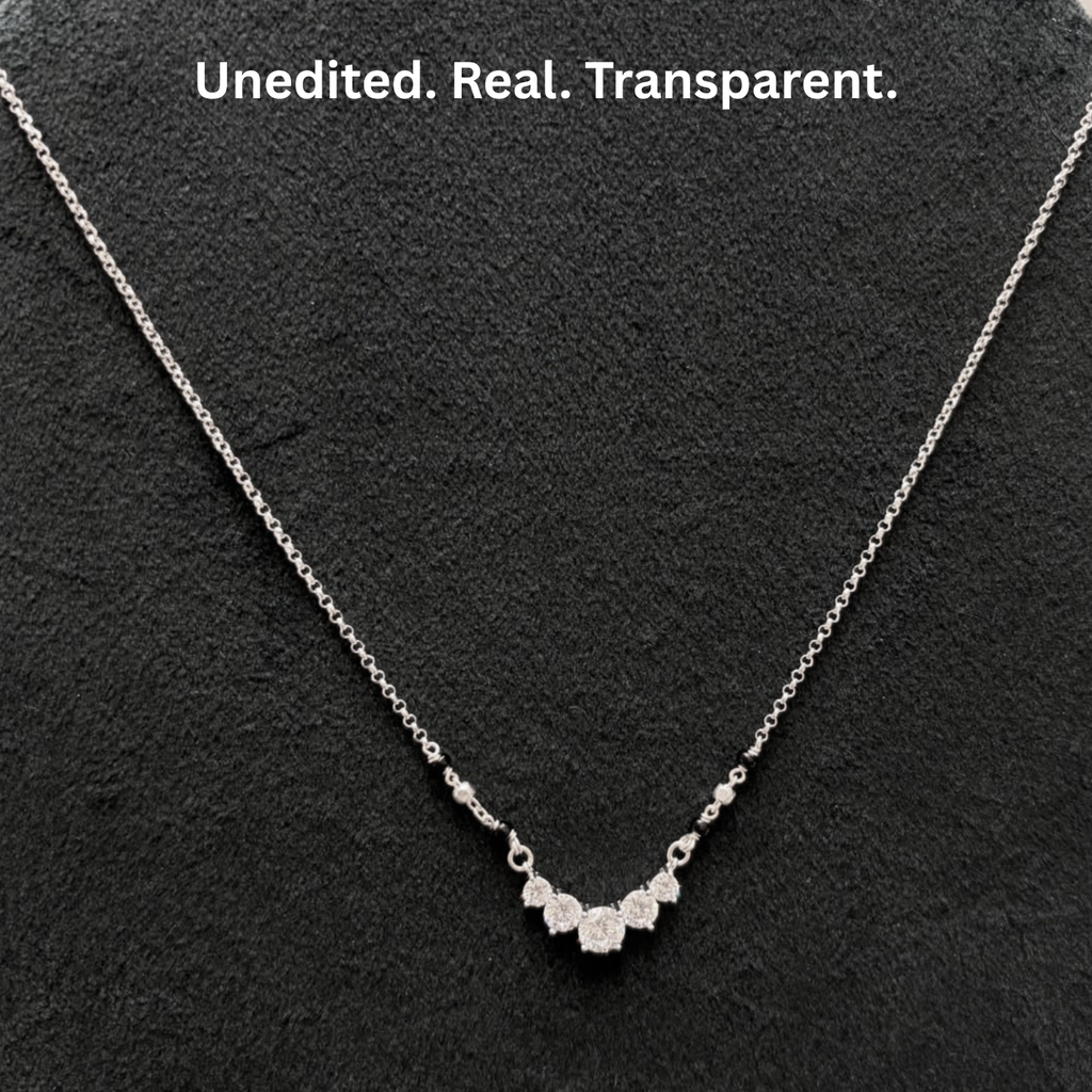 925 Silver CZ Pendant Mangalsutra