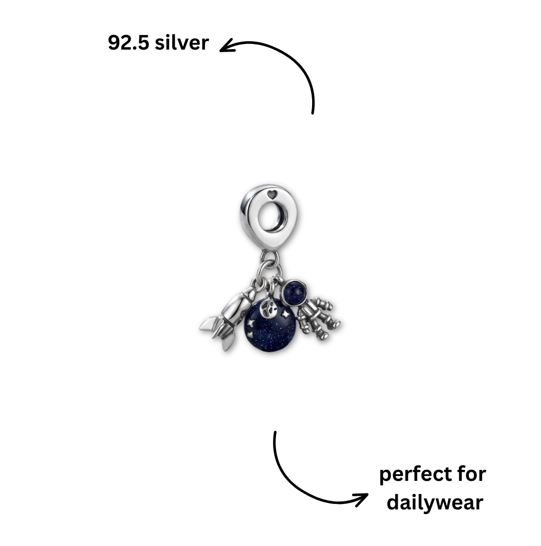 925 Silver Space Explorer Triple Dangle Charm