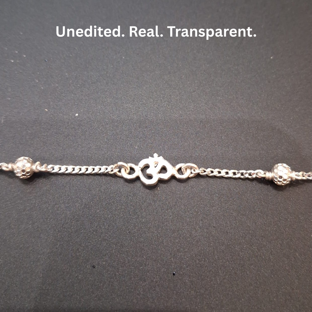 Om Motif Chain Bracelet | 92.5 Sterling Silver