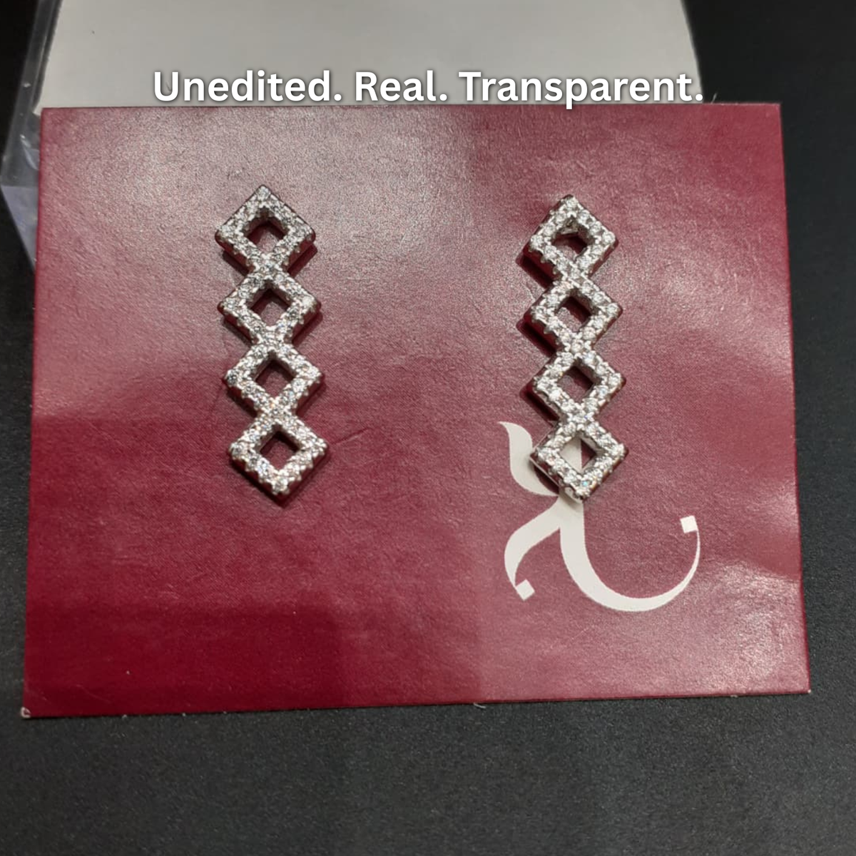 92.5 Silver CZ Diamond Link Ear Climber