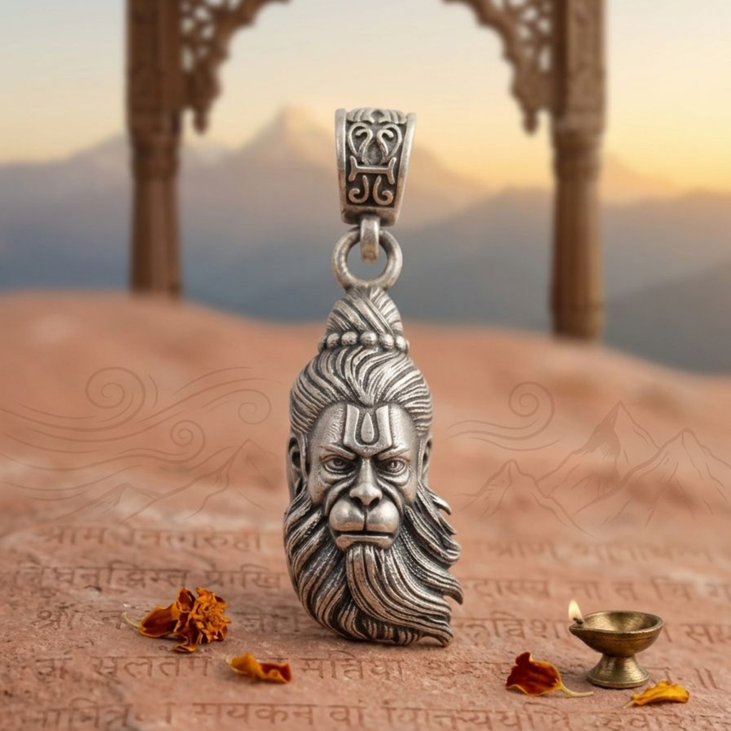 925 Silver Lord Hanuman: The Eternal Warrior Pendant