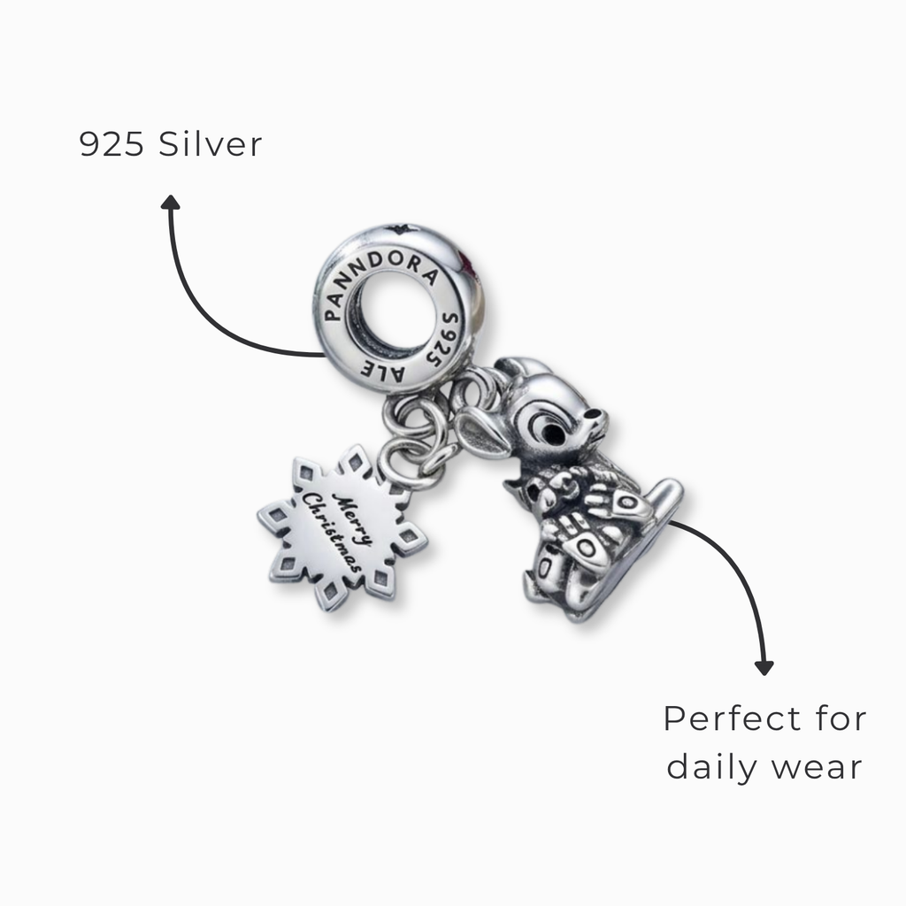 925 Silver Winter Wonderland Fawn Charm