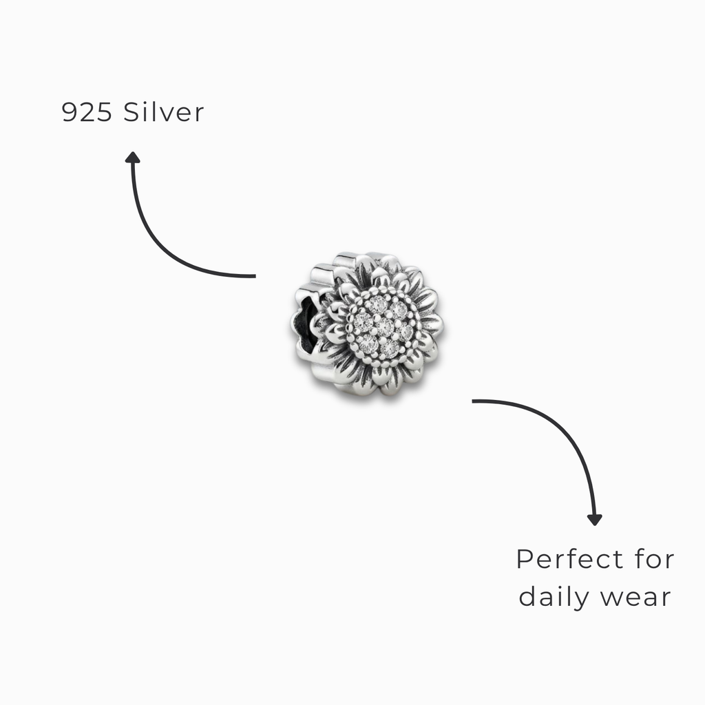 925 Silver Blue Magnolia Bloom Charm