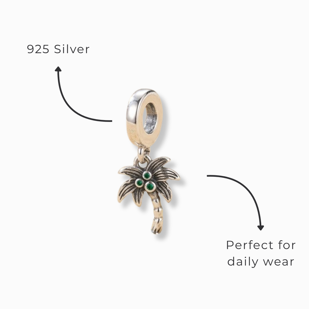 925 Silver Tropical Palm Breeze Charm