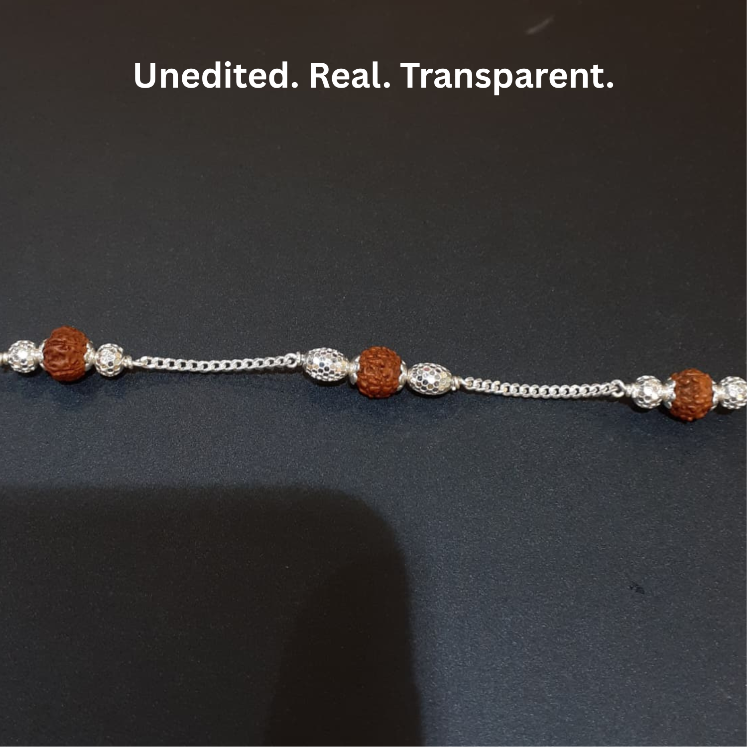 5 Mukhi Rudraksh Bead Bracelet | 92.5 Sterling Silver