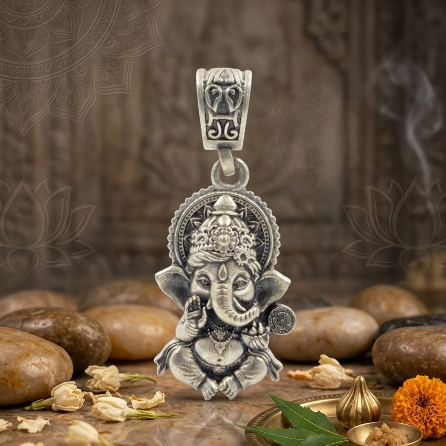 925 Silver The Vighnaharta Ganesha Pendant: Blessings of New Beginnings