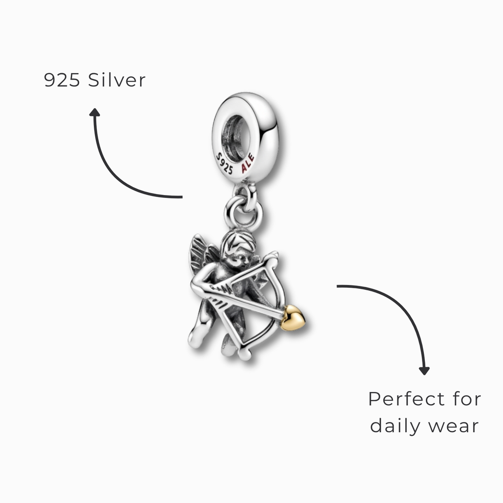 925 Silver Cupid’s Golden Arrow Charm