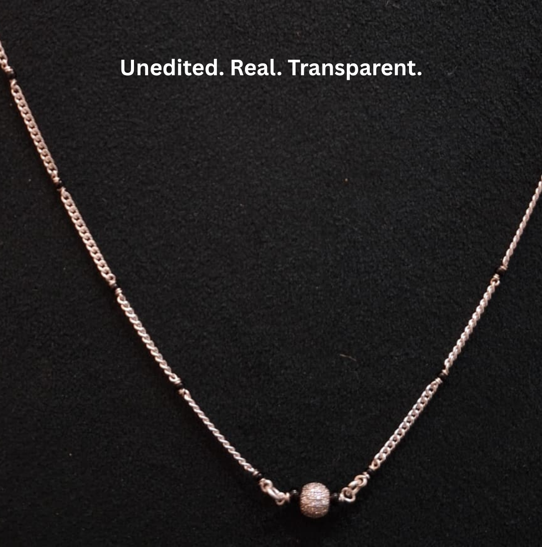 925 Silver CZ Bead Mangalsutra
