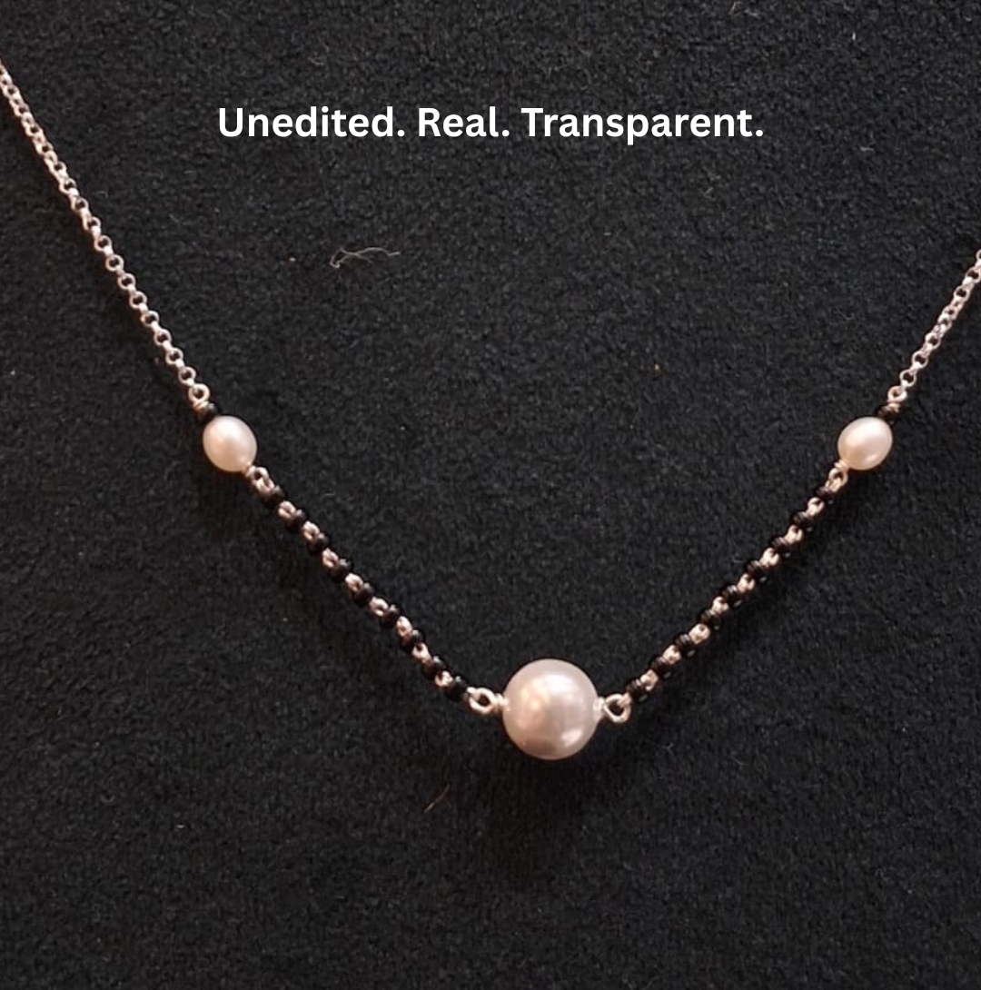 925 Silver Pearl Trio Mangalsutra