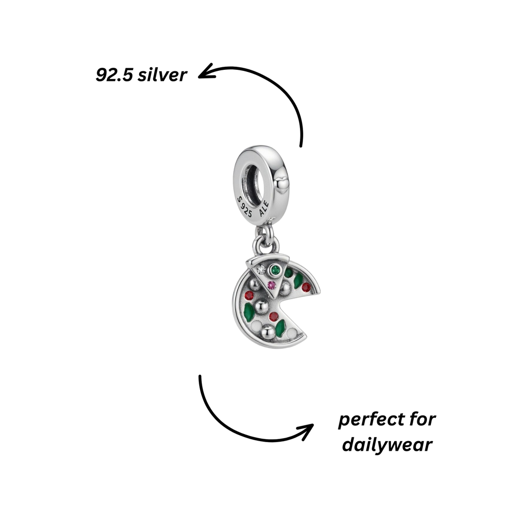 925 Silver Pizza Slice Charm – Foodie Dangle