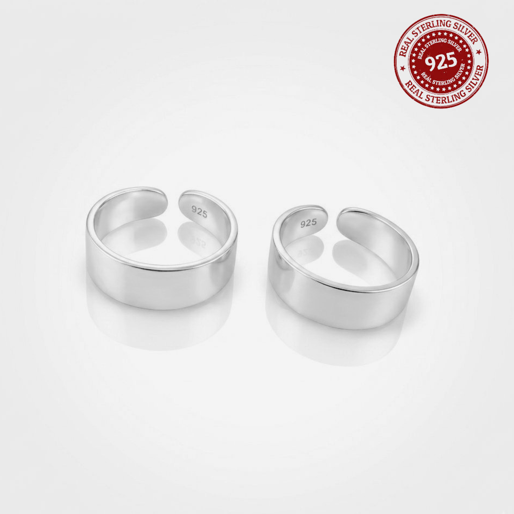 Traditional Wide Plain Band Adjustable 925 Silver Toe Ring