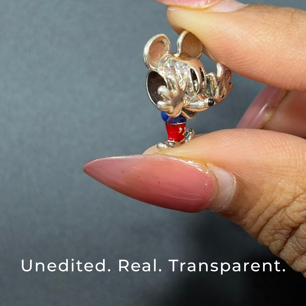 925 Silver Cheerful Mouse Charm