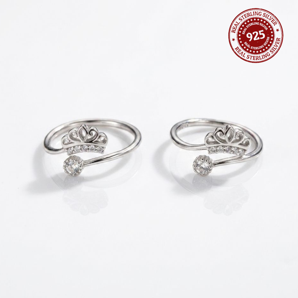 Royal Crown Bypass Jodvi 925 Silver Toe Ring