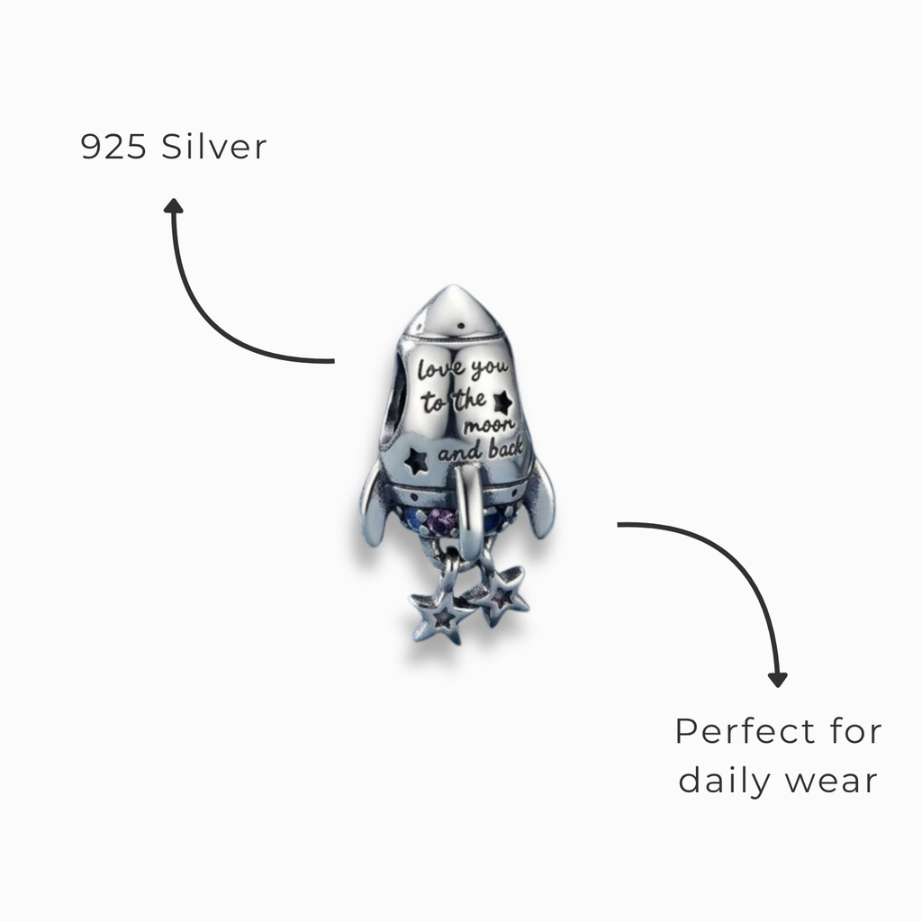 925 Silver Stellar Voyage Rocket Charm