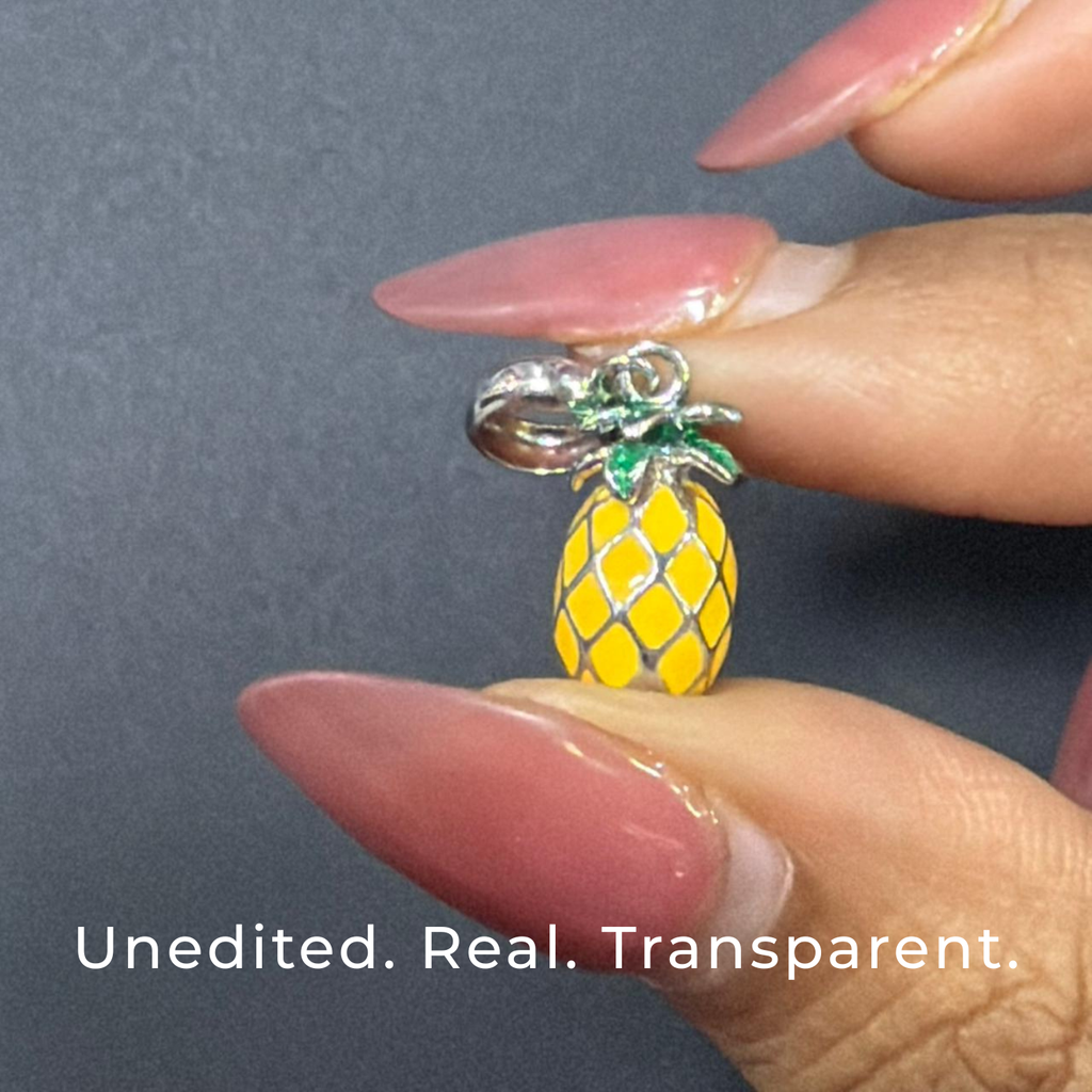 925 Silver Tropical Pineapple Dangle Charm