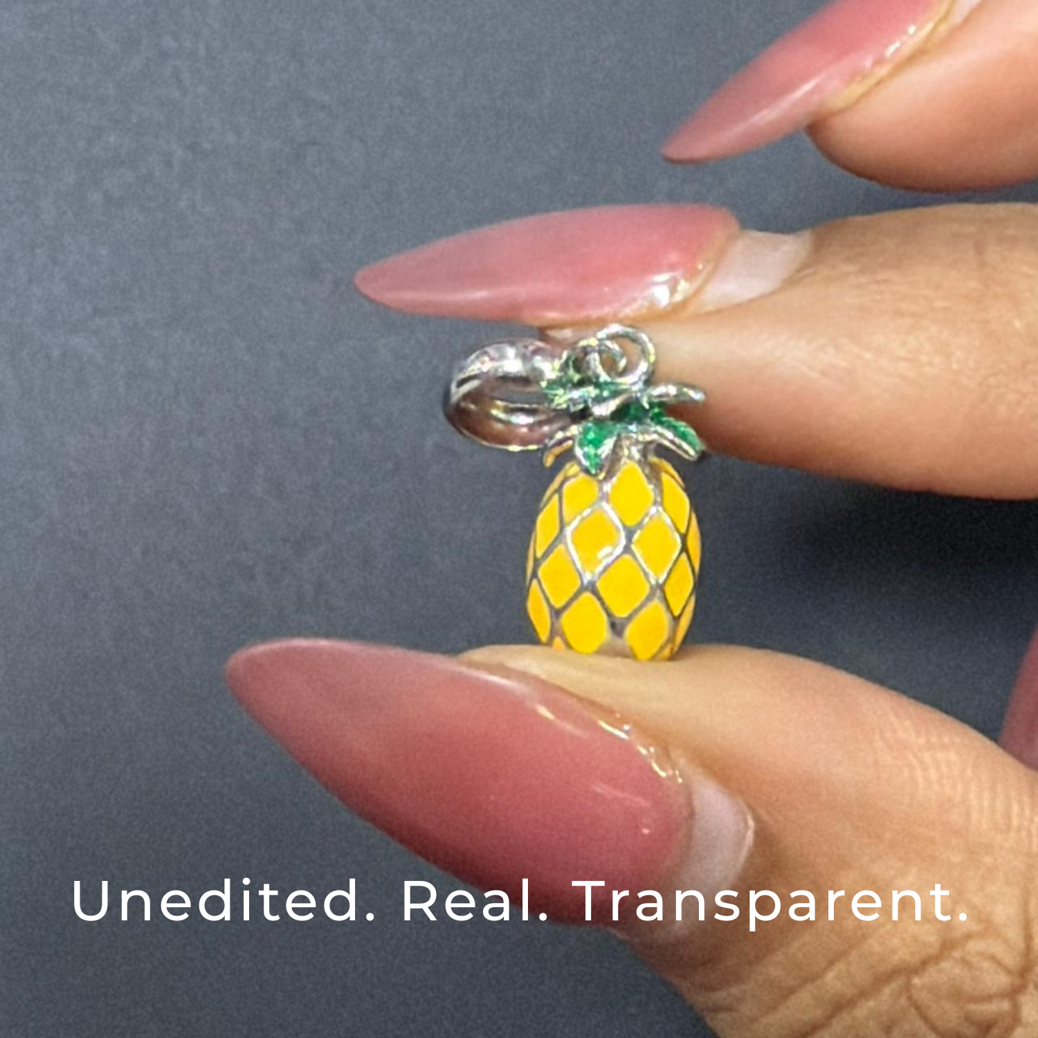 925 Silver Tropical Pineapple Dangle Charm
