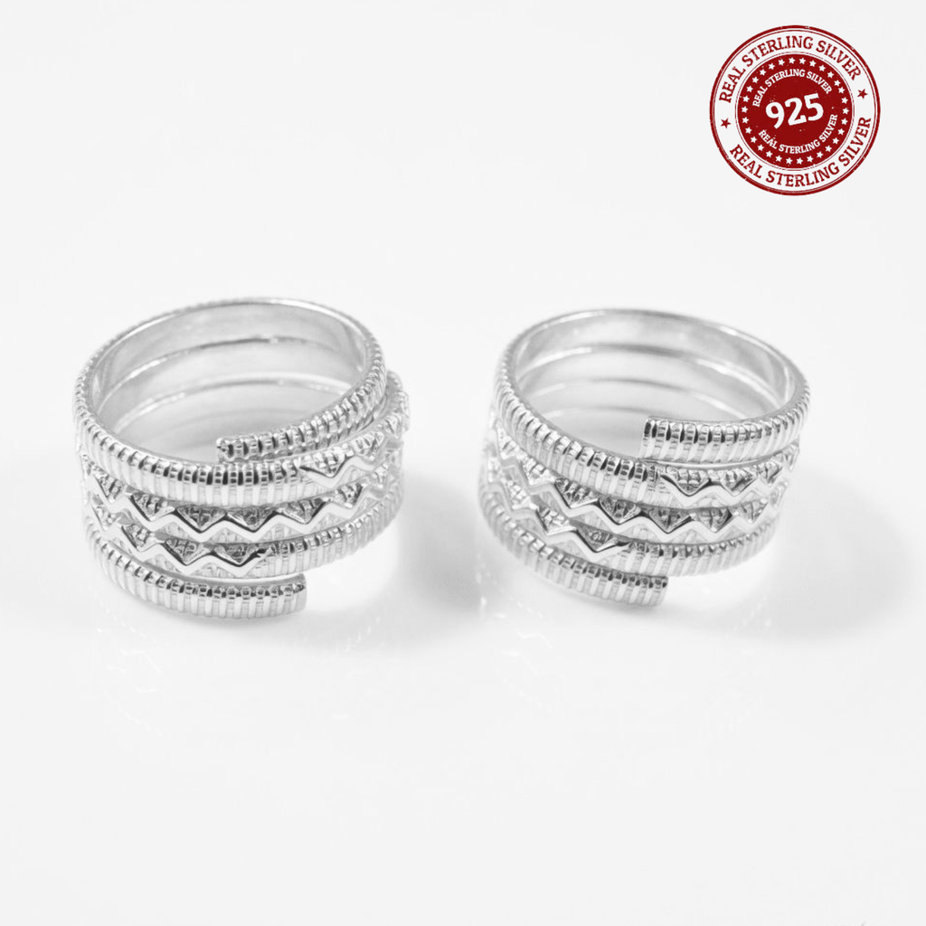 Traditional Textured Band Adjustable 925 Silver Toe Ring