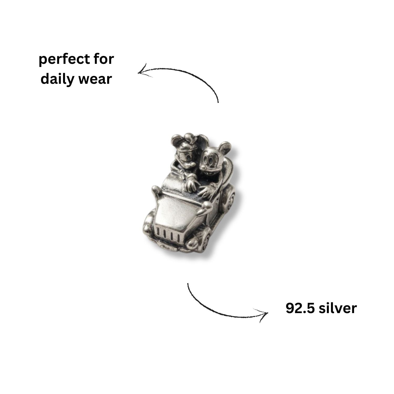 925 Silver Mickey & Minnie Vintage Roadtrip Charm