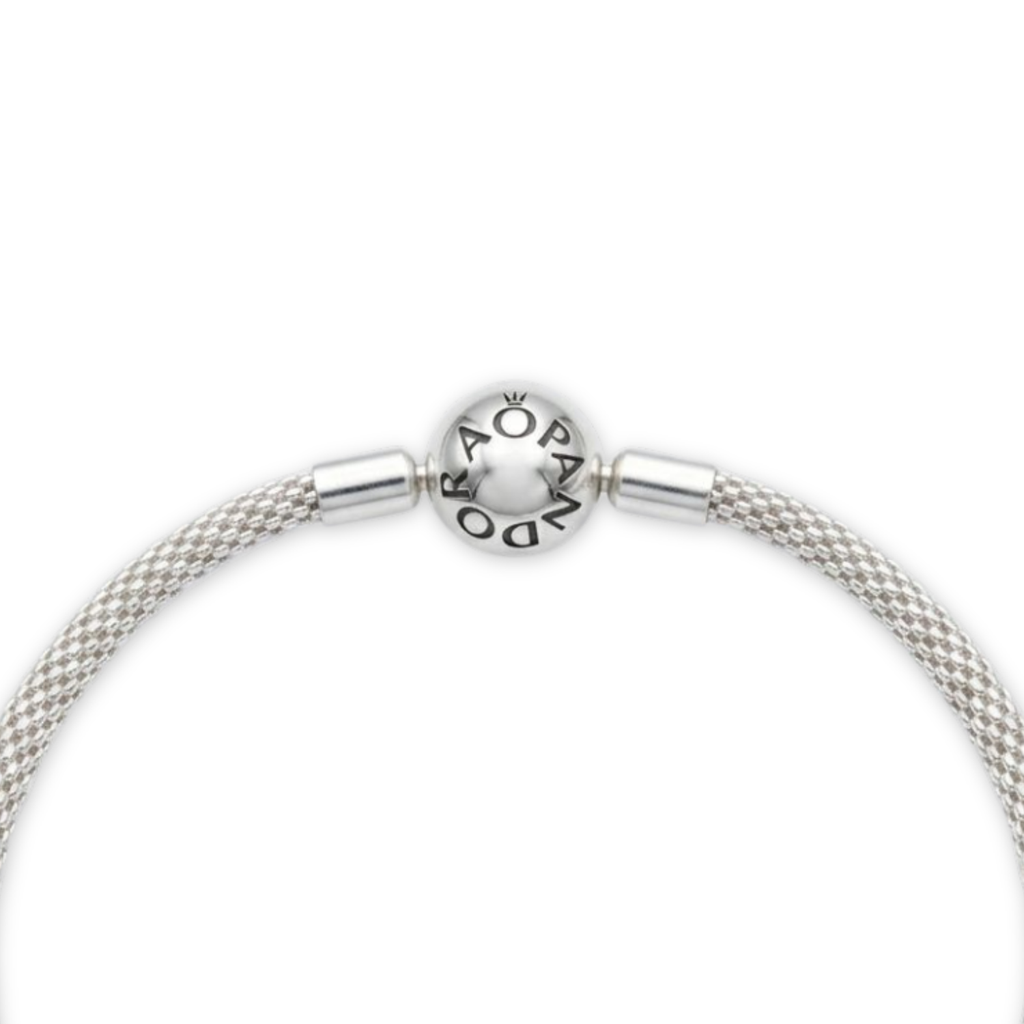 925 Sterling Silver Mesh Charm Bracelet