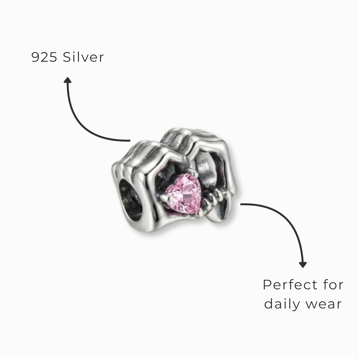 925 Silver Infinite Bond Family Hands Charm
