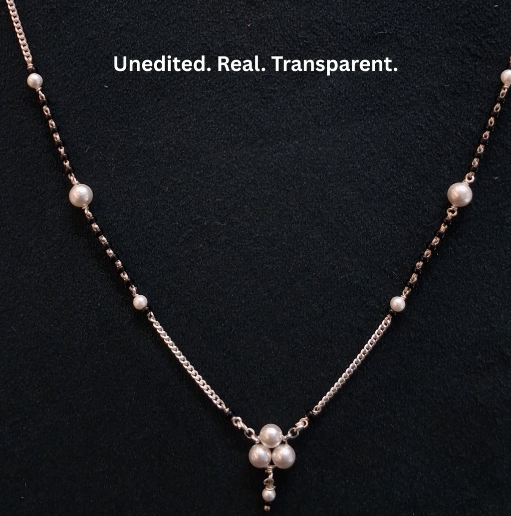 925 Silver Pearl Cluster Mangalsutra
