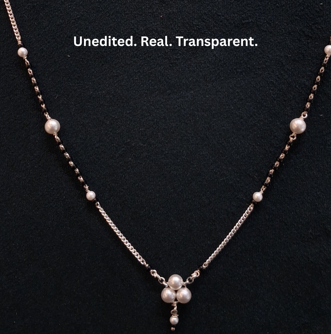 925 Silver Pearl Cluster Mangalsutra