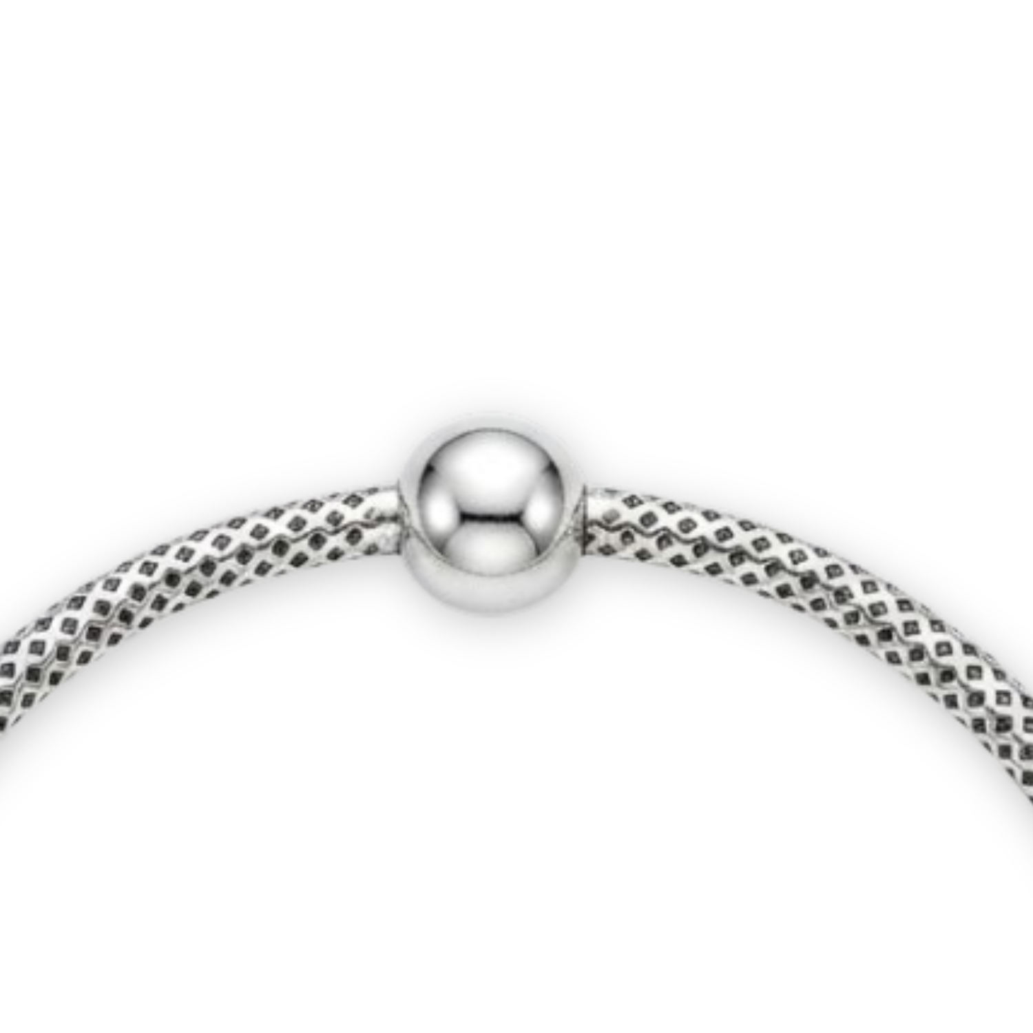 925 Sterling Silver Diamond-Pattern Mesh Bangle
