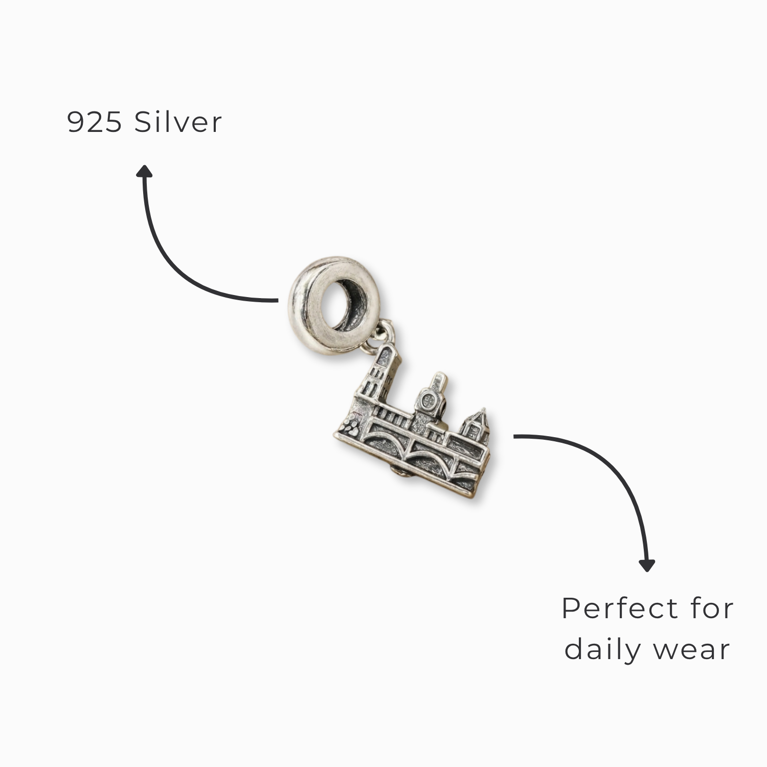 925 Silver London Landmark Bridge Dangle Charm