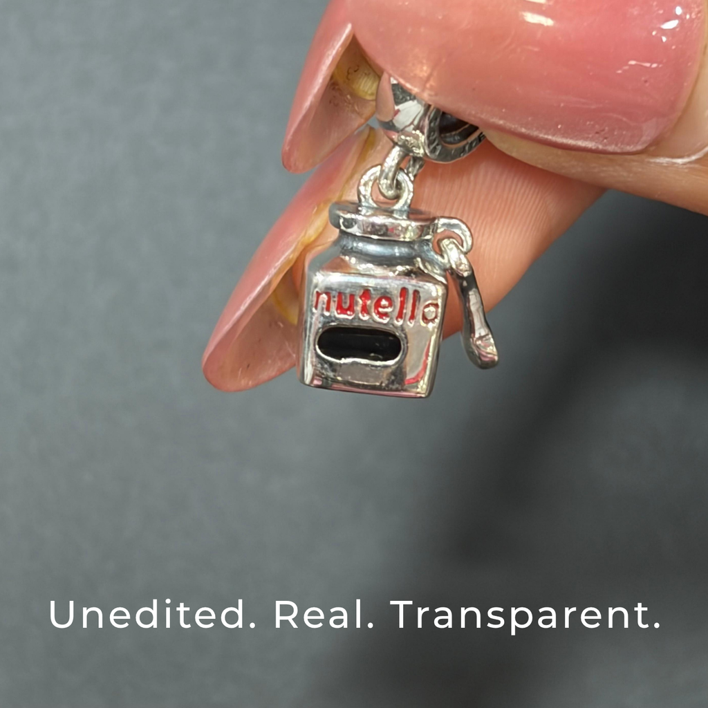 925 Silver Nutella Jar & Spoon Dangle Charm