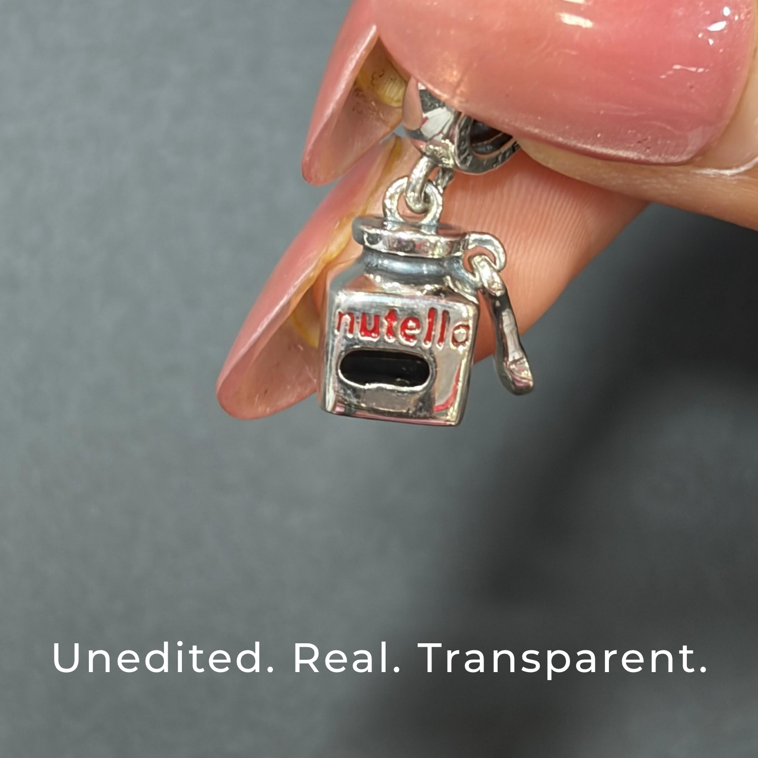 925 Silver Nutella Jar & Spoon Dangle Charm