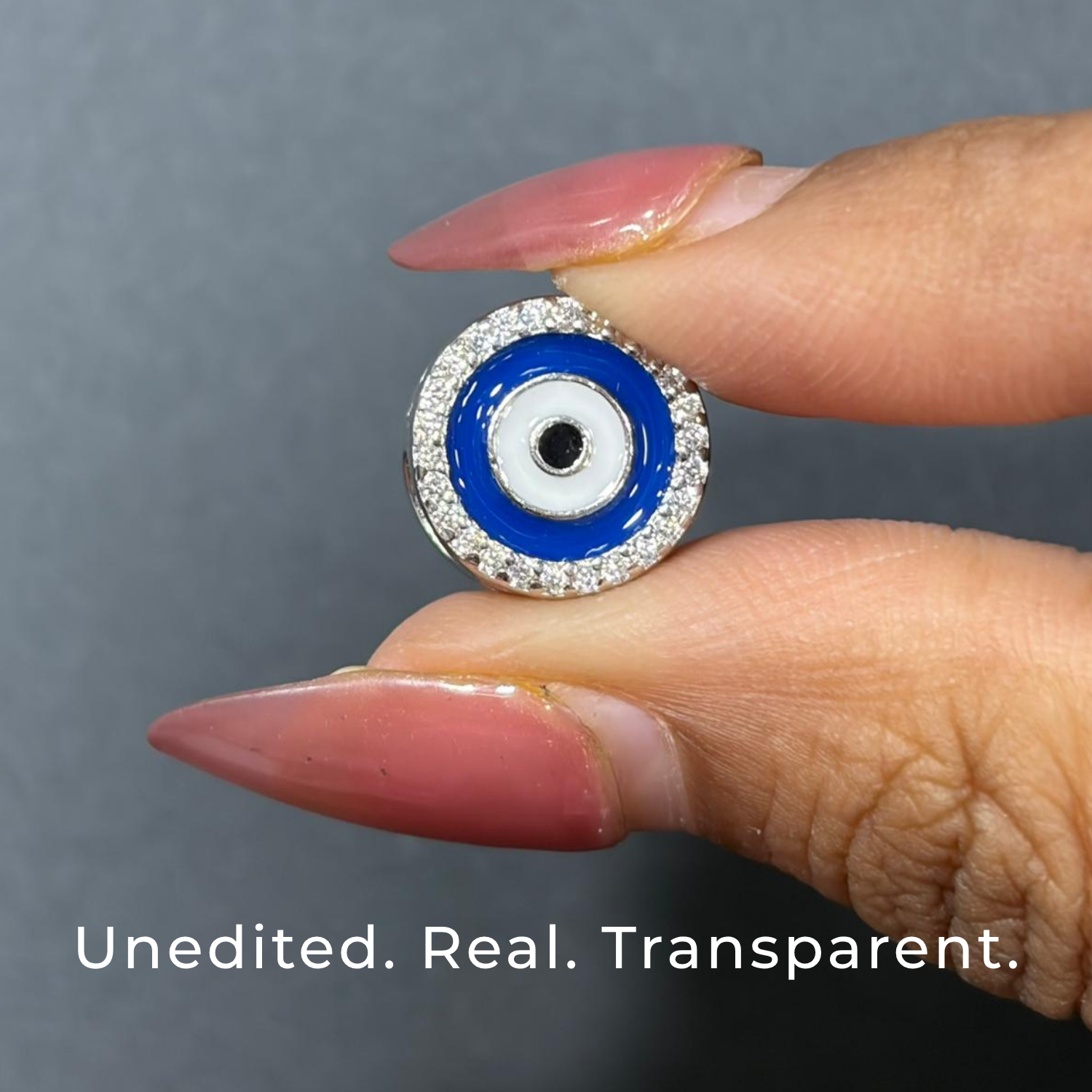 Classic CZ Blue Evil Eye Protection Charm