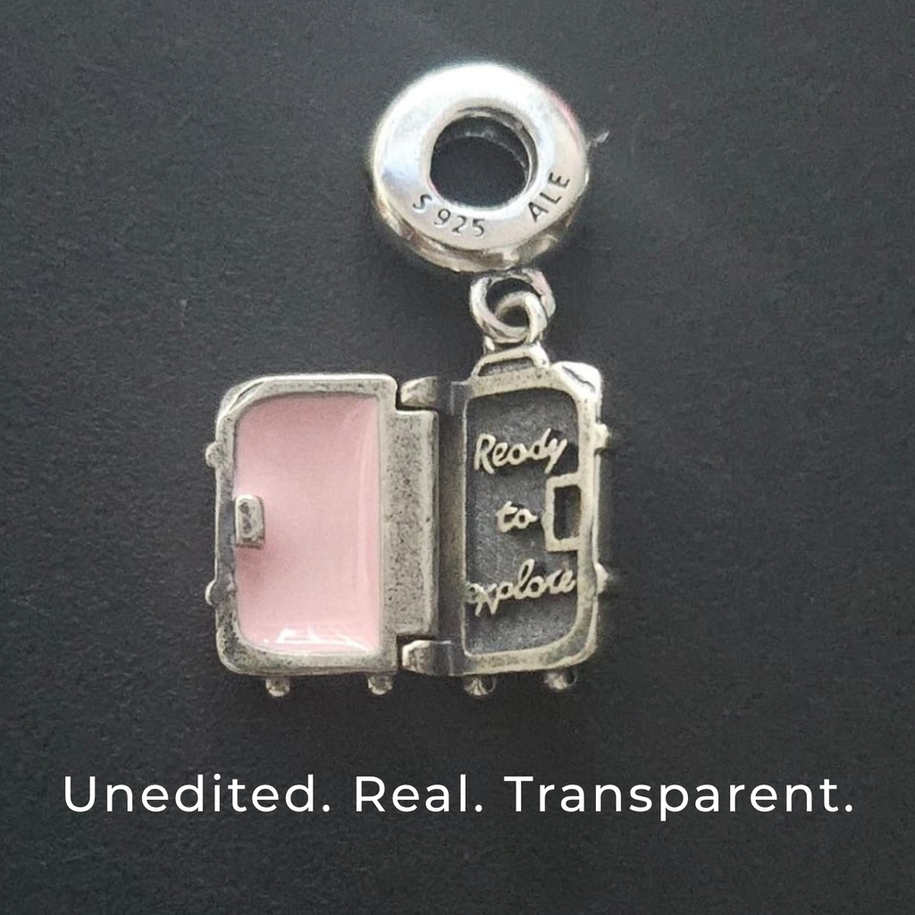 Travel Charm – Openable Suitcase with Photo Insert (925 Silver)