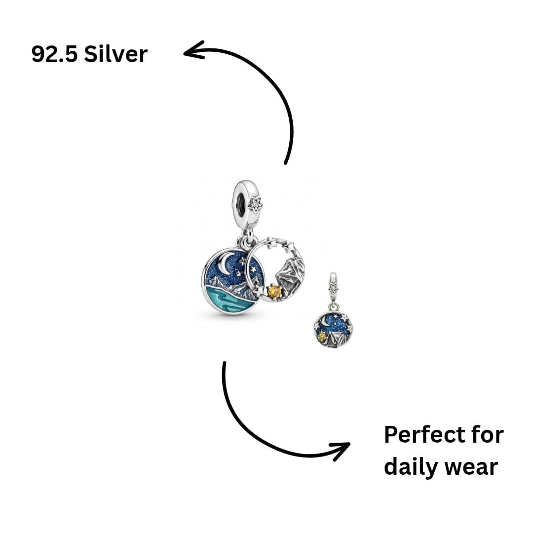 "Sleeping Under the Stars" Mountain Dangle Charm