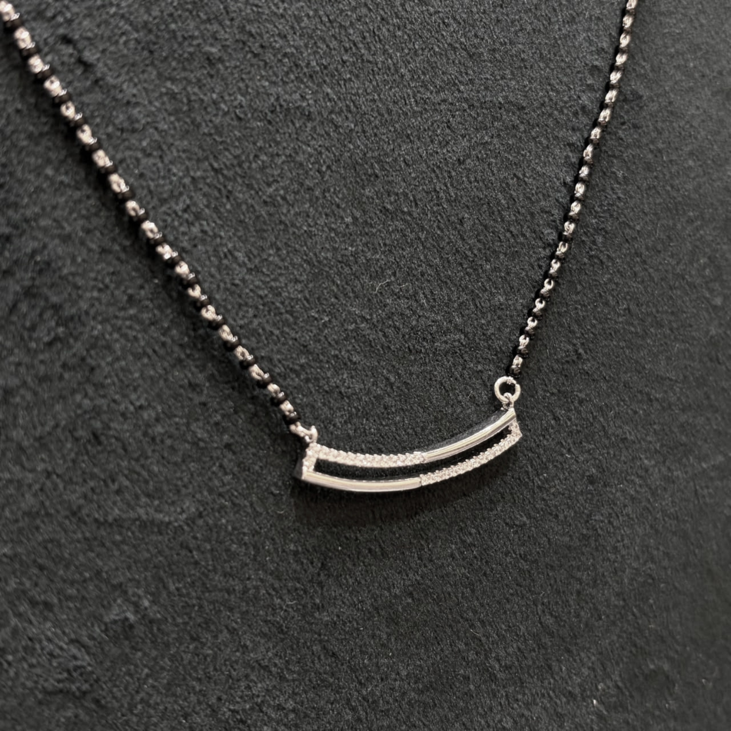 925 Silver CZ Pendant Mangalsutra