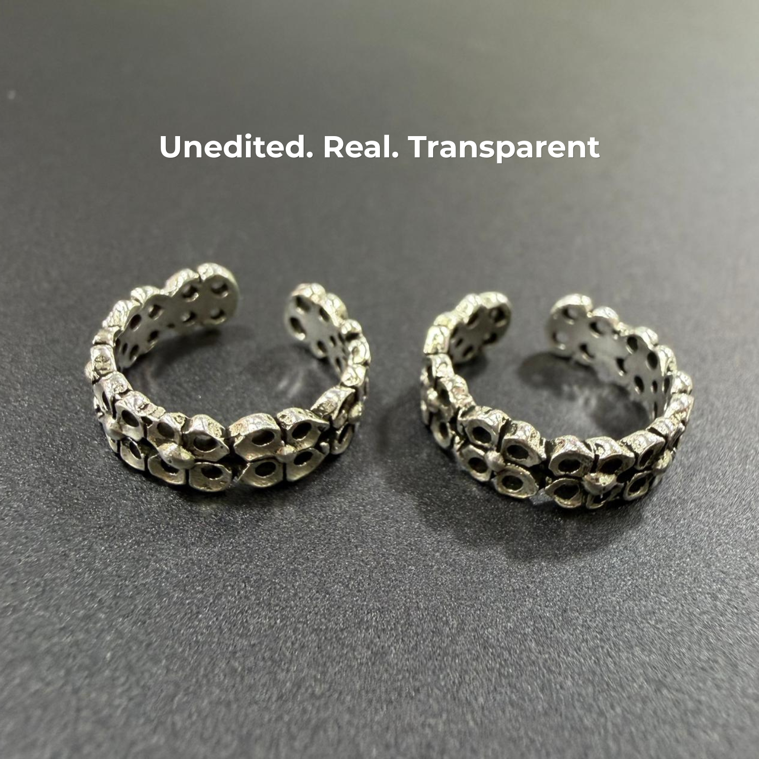 Traditional Oxidized Floral Jodvi 925 Silver Toe Ring