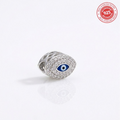 925 Silver CZ Evil Eye Bead Charm