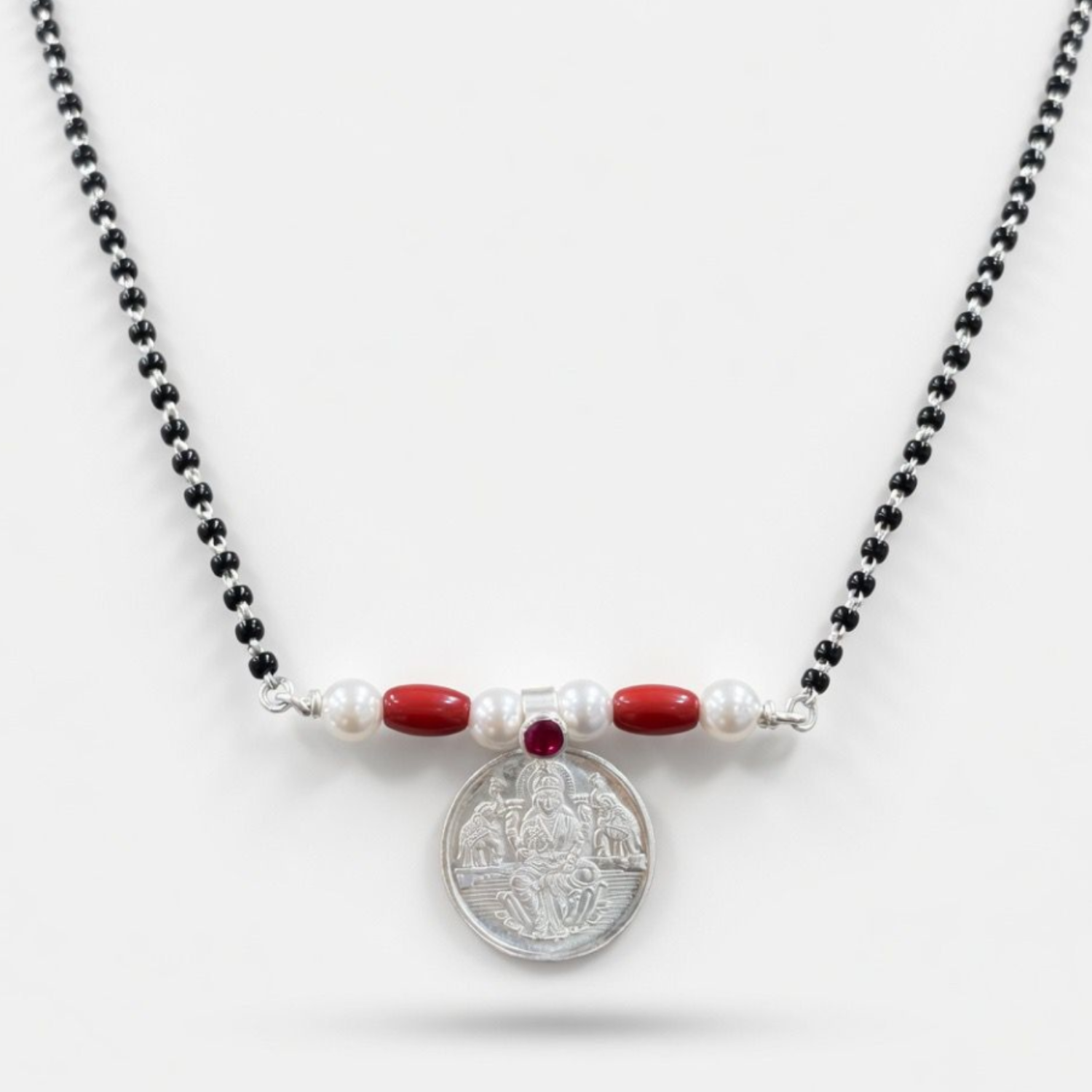 Laxmi Pendant 925 Silver Mangalsutra