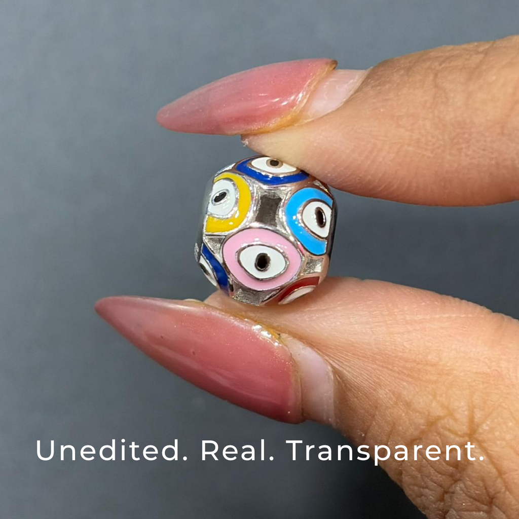 925 Silver Multicolor Evil Eye Protection Charm